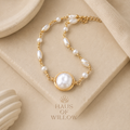 Melanie Pearl Bracelet – Gold Wire Wrap & Freshwater Pearl