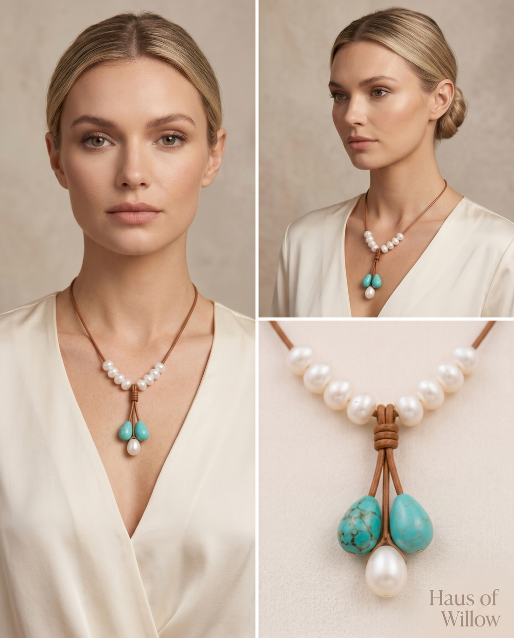 Casey Pearl & Turquoise Necklace