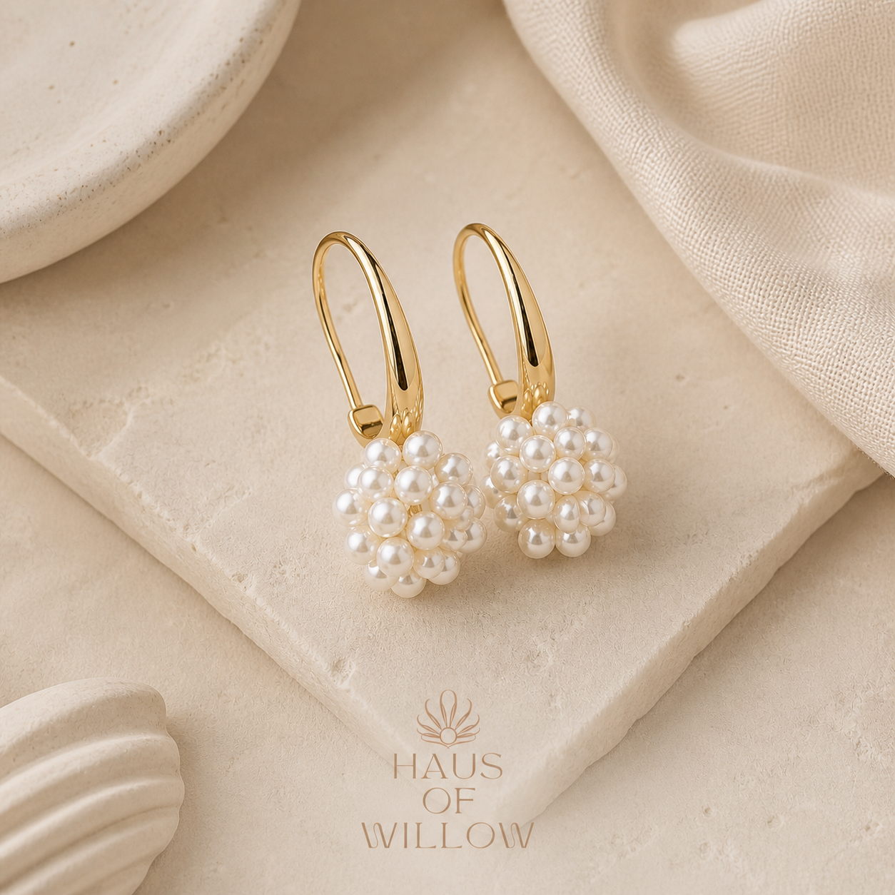 Isla Pearl Cluster Hoops
