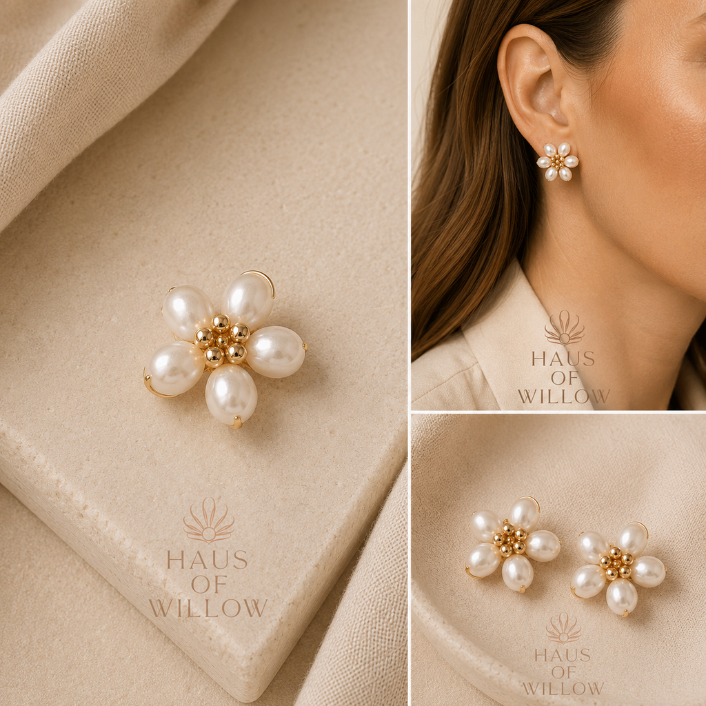 Arabella Bloom Pearl Earrings