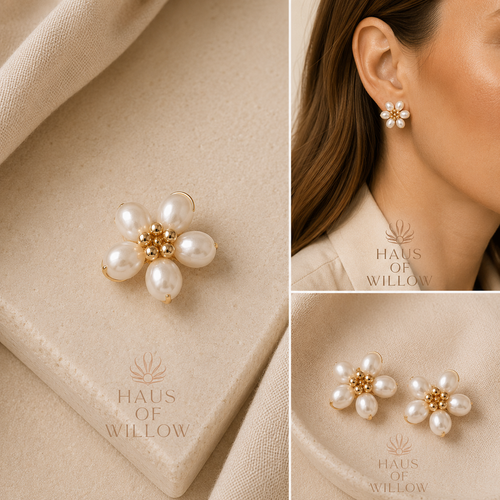 Arabella Bloom Pearl Earrings