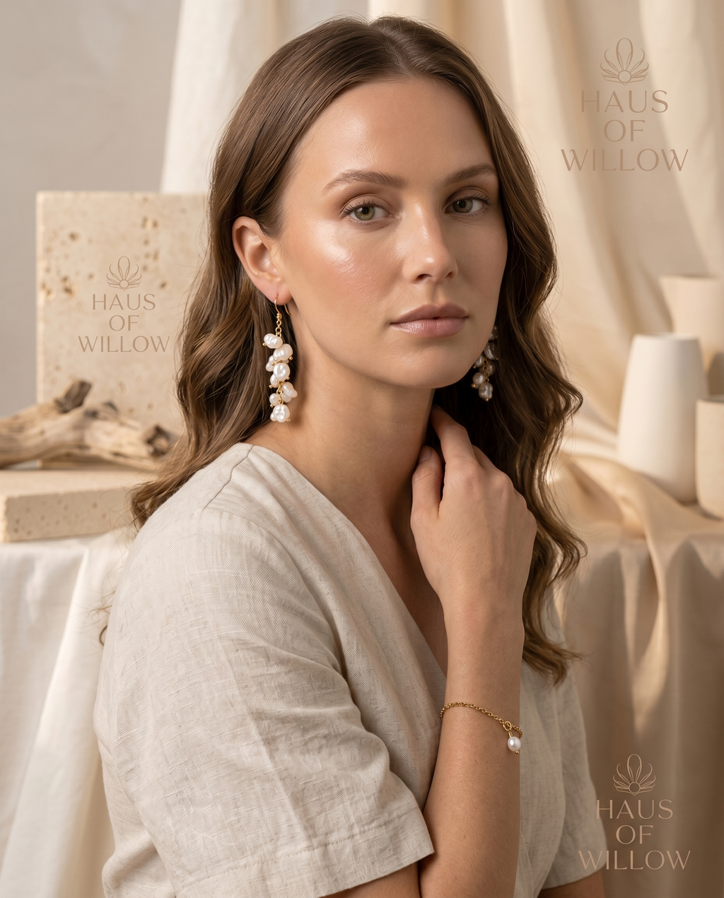 Denika Pearl Cascade Earrings